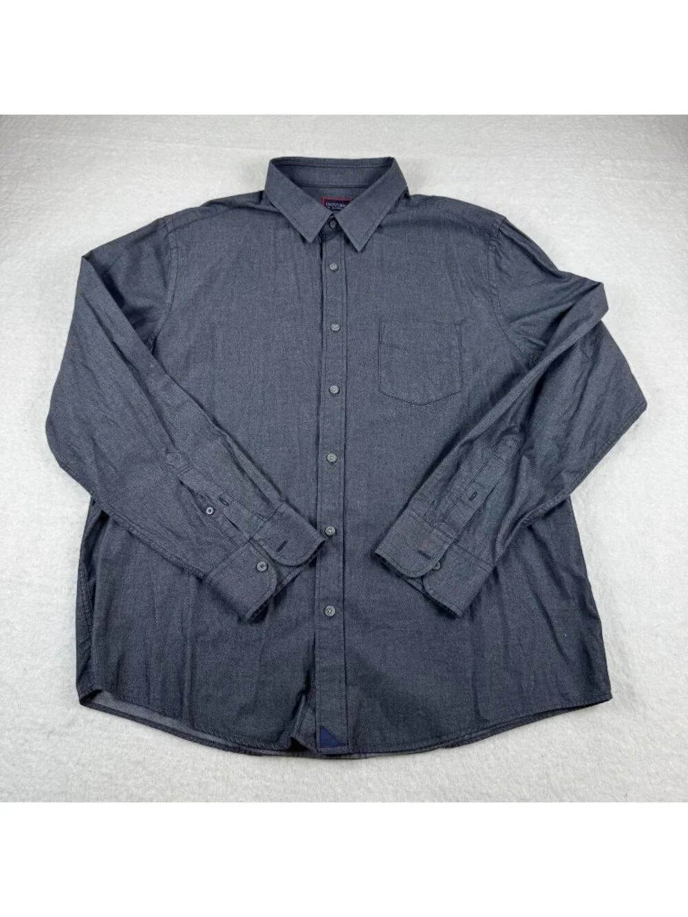 UNTUCKit Shirt Mens Size XL Blue Chambray Cotton Long Sleeve Casual Button Up